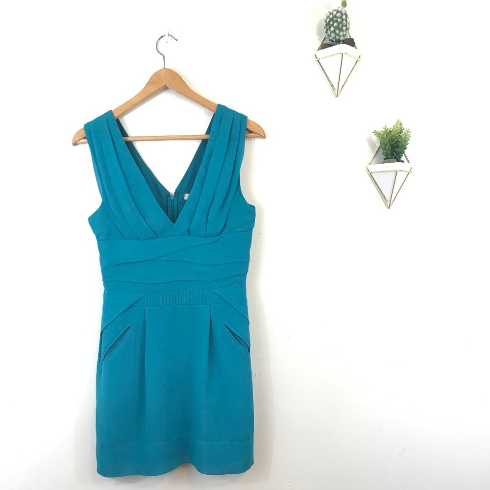 BCBGeneration Teal Blue Mini Dress w/ Pockets Sz 6